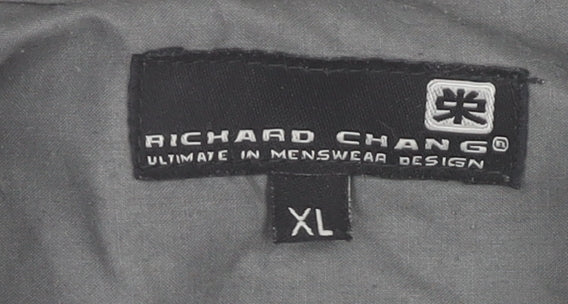 Richard Chang Men's Grey XL Short Sleeve Tribal Button-Up Shirt