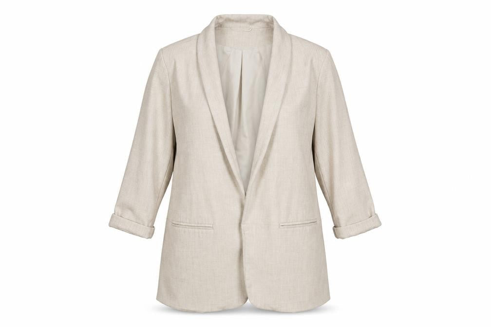 ONLY Women Beige Tailored Blazer Size 10 Slim Fit 3/4 Sleeve