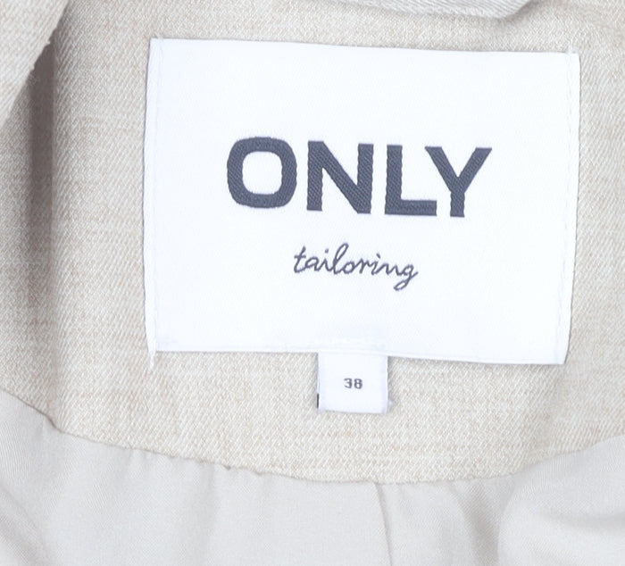 ONLY Women Beige Tailored Blazer Size 10 Slim Fit 3/4 Sleeve