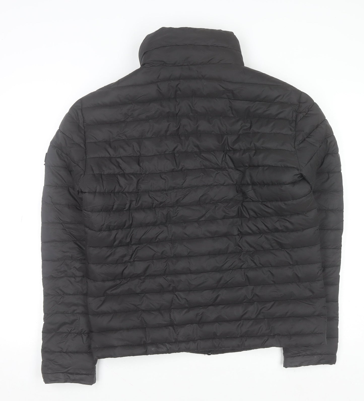 Superdry Men's Black Medium Puffer Jacket Winter Outdoor Full Zip