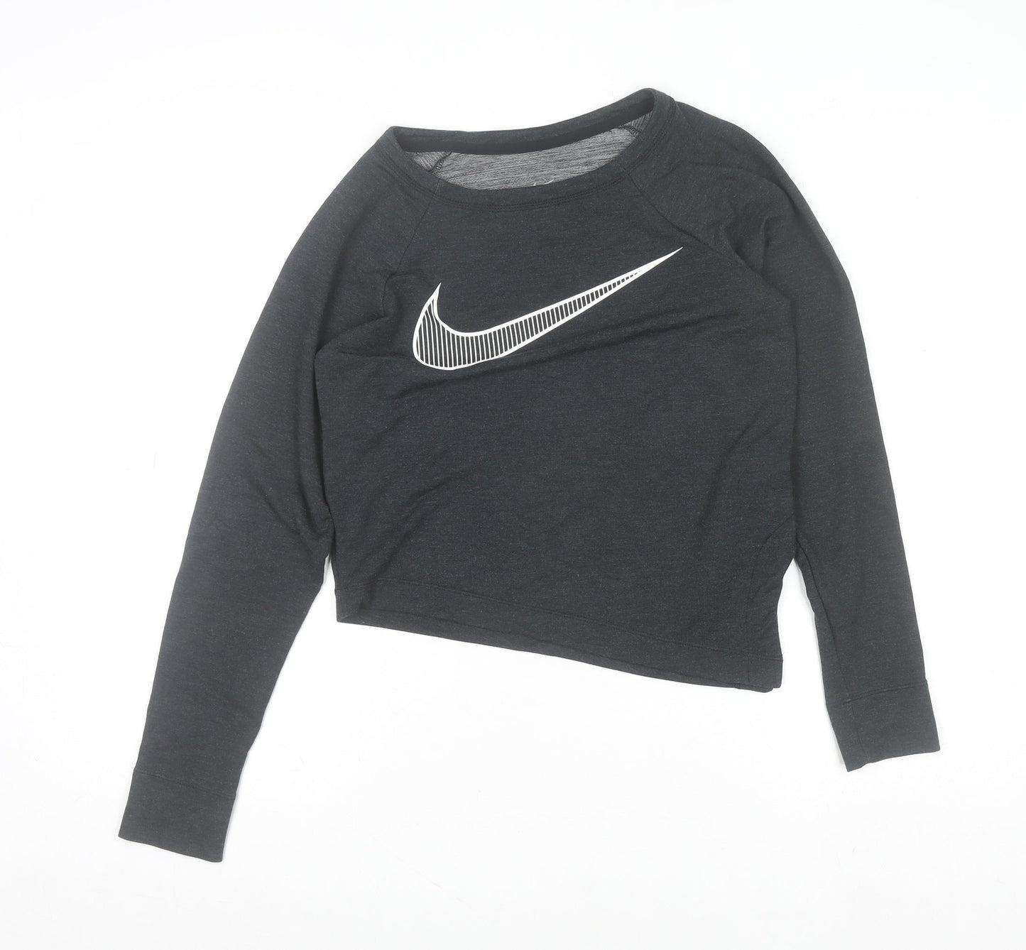 Nike Womens Black Cropped Dri-Fit Long Sleeve Sports Top XS