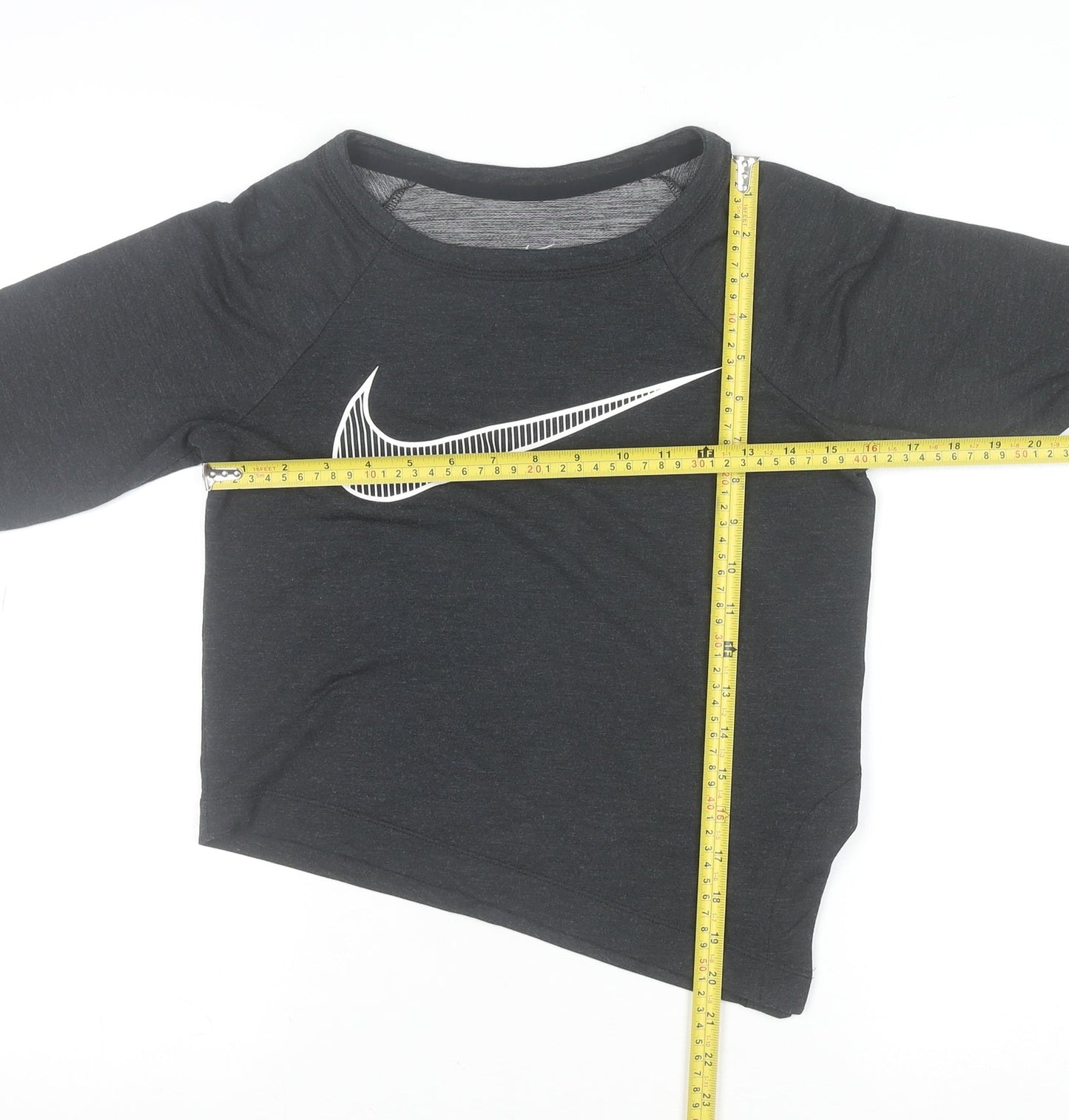 Nike Womens Black Cropped Dri-Fit Long Sleeve Sports Top XS