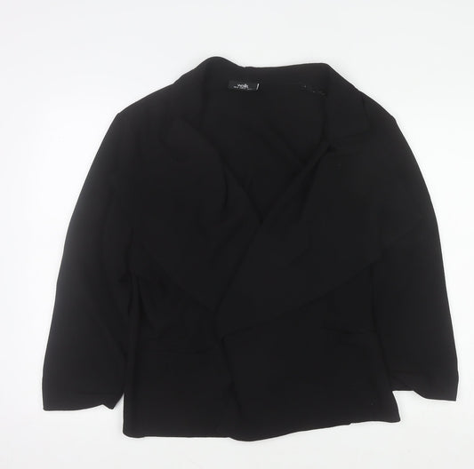 Wallis Women Black Size 18 Collared Open Cardigan