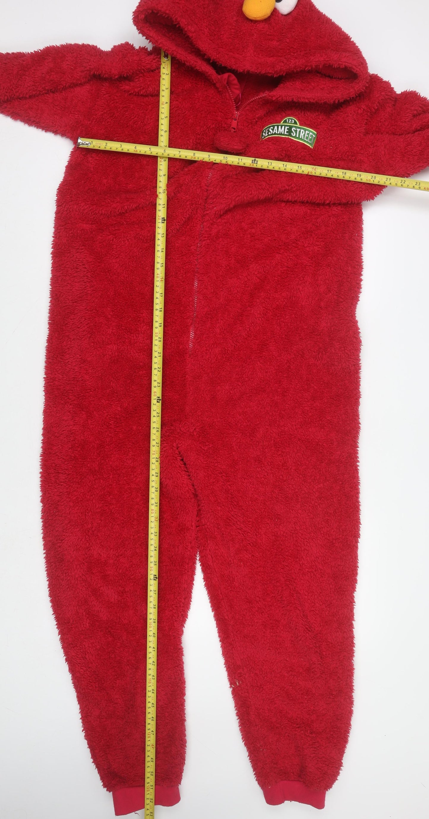 Sesame Street Women's Red Elmo Fleece Hooded Onesie M