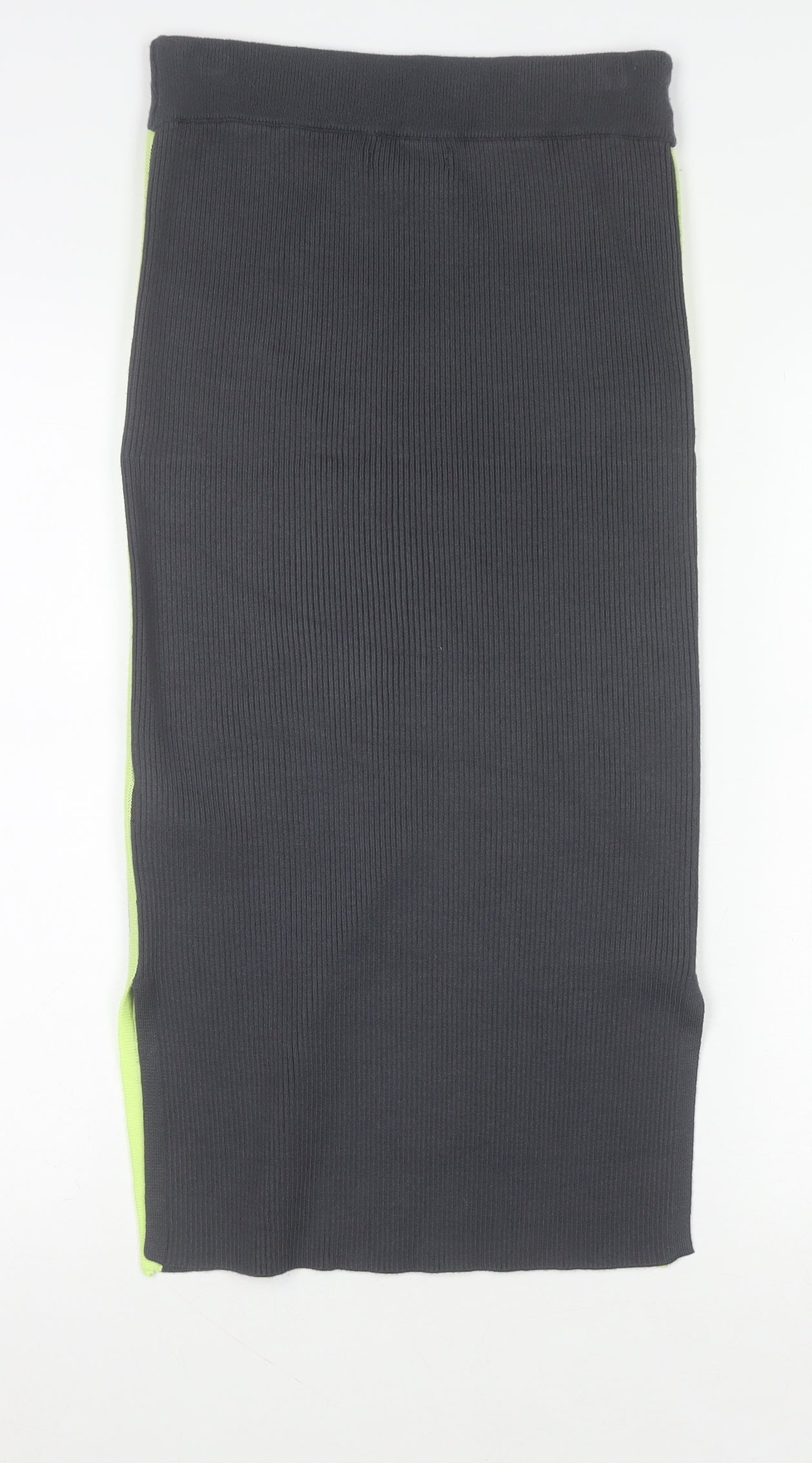 Anthropologie Women's Grey Ribbed Knit Midi Pencil Skirt Size S