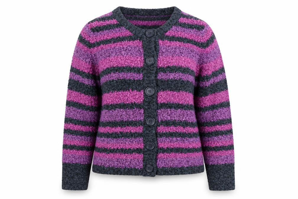 Honor Millburn Women's Multicoloured Striped Cardigan M 14-16 Knit