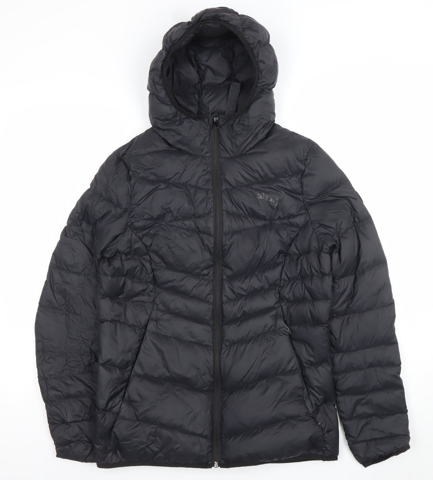Puma Women's Black Size 12 Hooded Puffer Jacket Coat