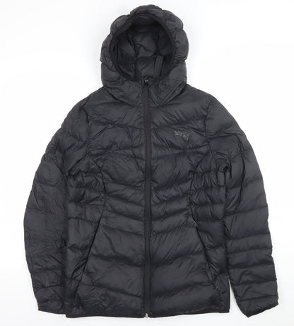Additional front view of Puma Women's Black, size 12, Hooded Puffer Jacket Coat