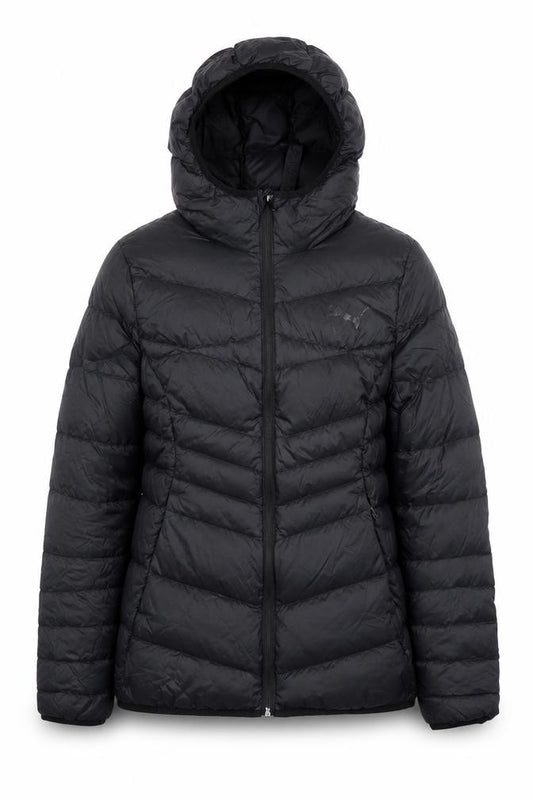 Puma Women's Black Size 12 Hooded Puffer Jacket Coat