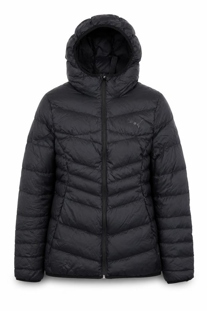 Puma Women's Black Size 12 Hooded Puffer Jacket Coat