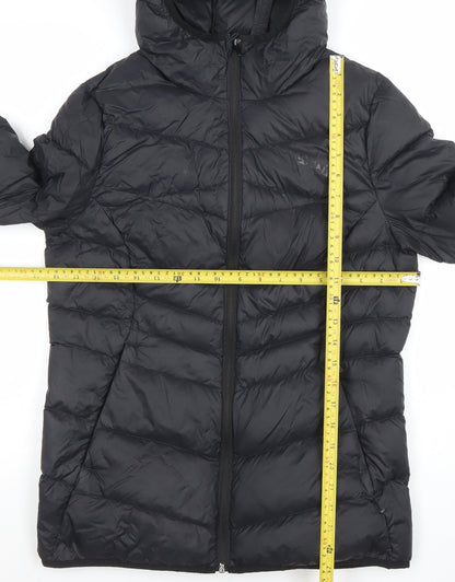 Back view of Puma Women's Black, size 12, Hooded Puffer Jacket Coat