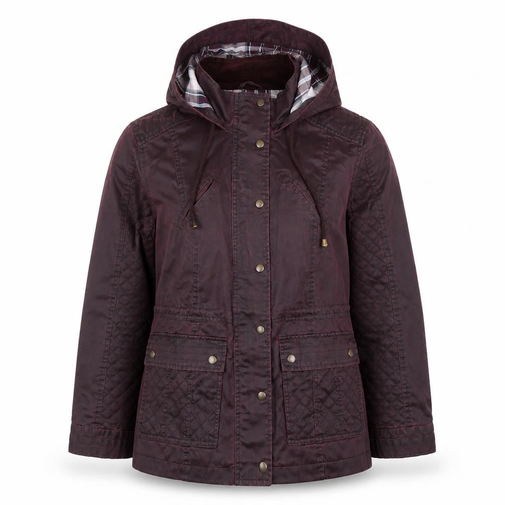 Marks & Spencer Womens Purple Hooded Quilted Parka Jacket Size 14