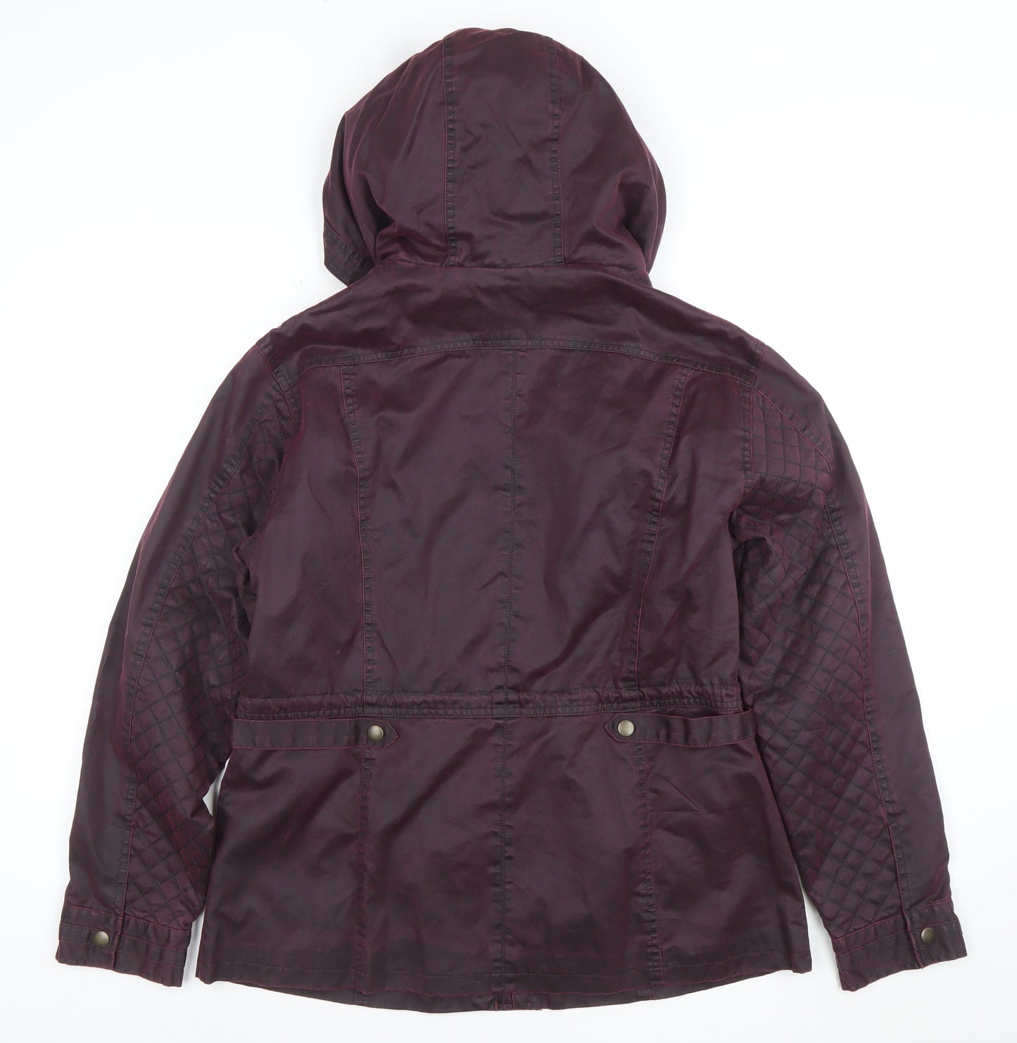 Marks and Spencer Womens Purple Hooded Quilted Parka Jacket Size 14