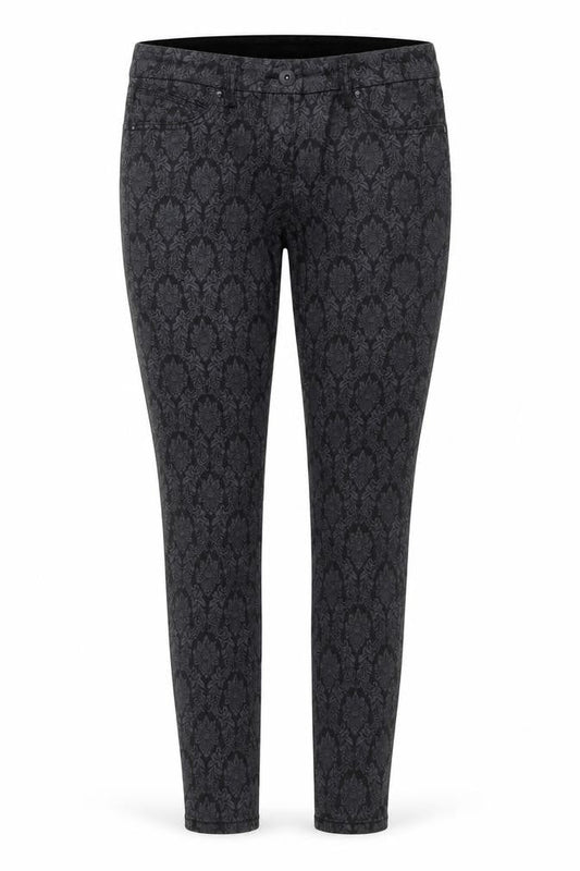 Next Women’s Black Skinny Jeans Size 8R Stretch Patterned Denim