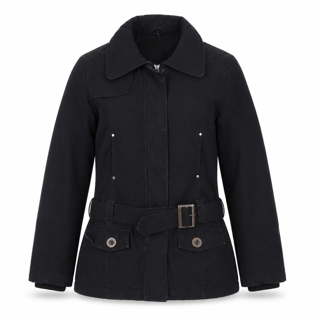 Dorothy Perkins Womens Black Belted Parka Jacket Size 10 Regular