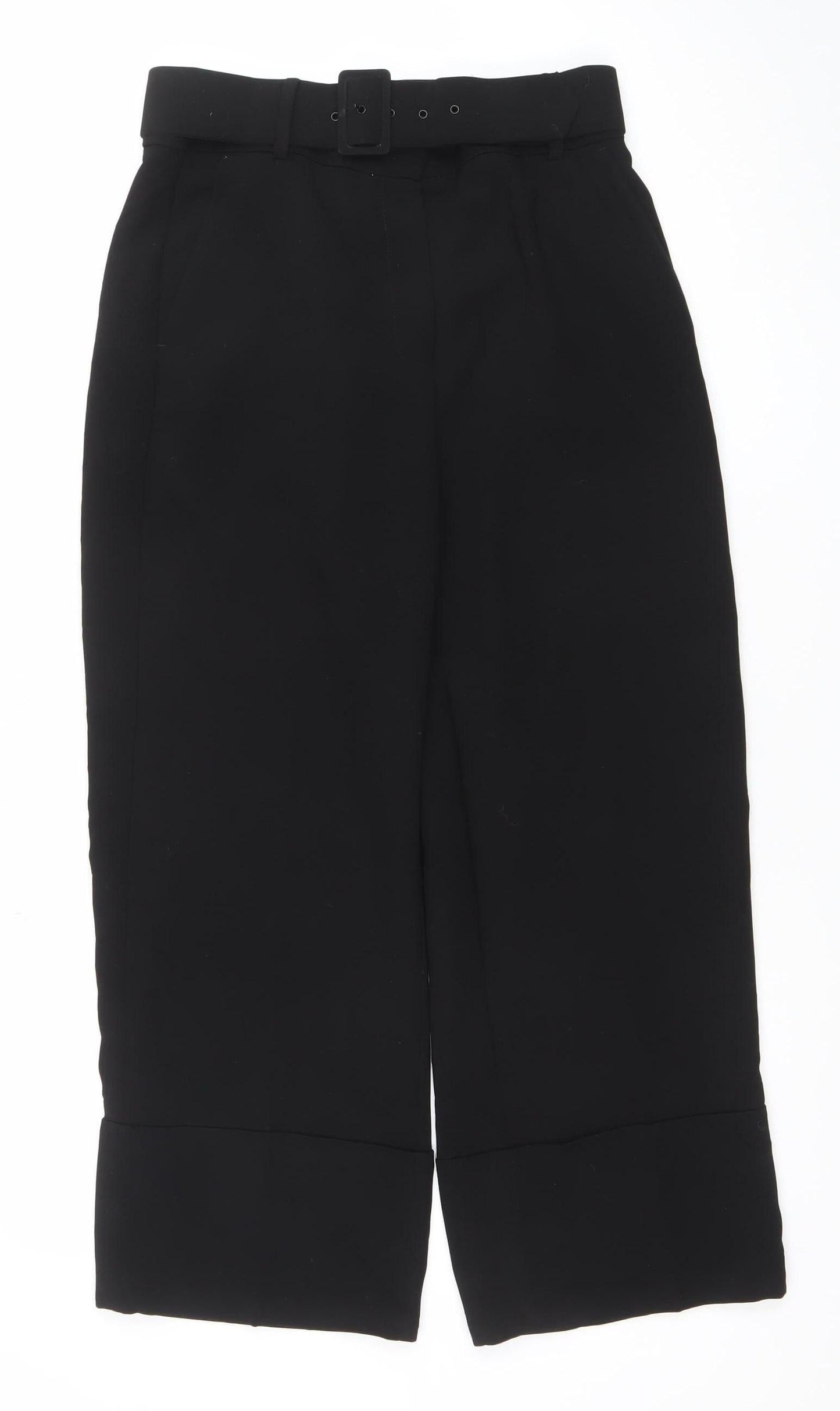 Mango Women's Black Size 10 Slim Fit Belted Dress Pants
