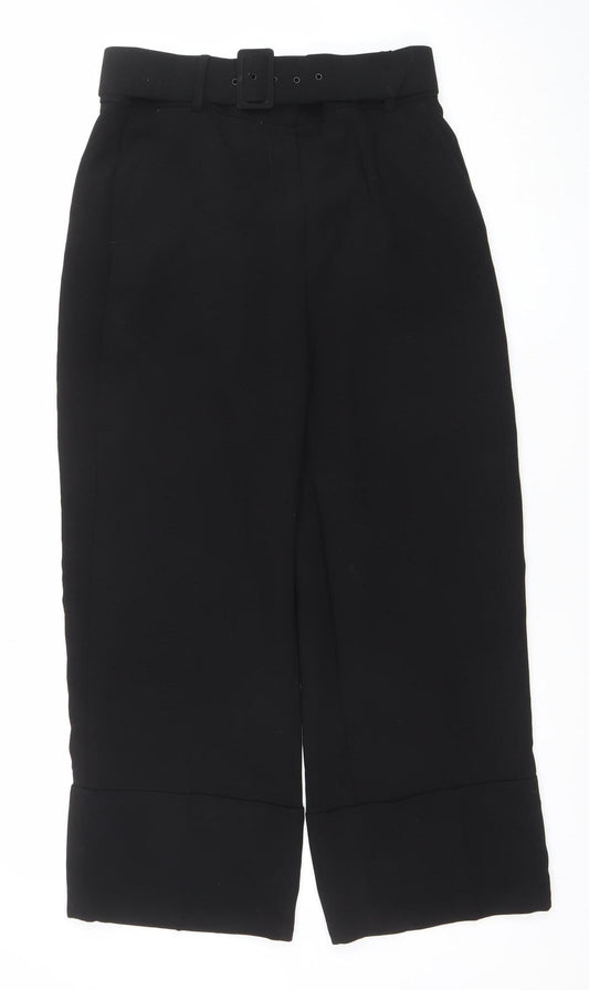 Mango Women's Black Size 10 Slim Fit Belted Dress Pants