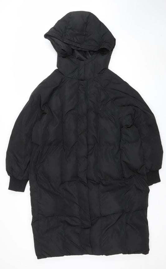 Sleepy Bunny Women’s Black Hooded Puffer Jacket Size M