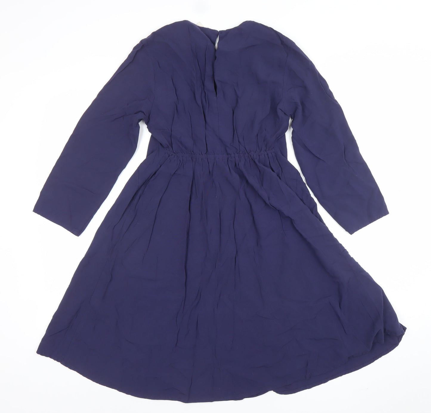 H&M Maternity Blue A-Line Knee Length Long Sleeve Dress Size S
