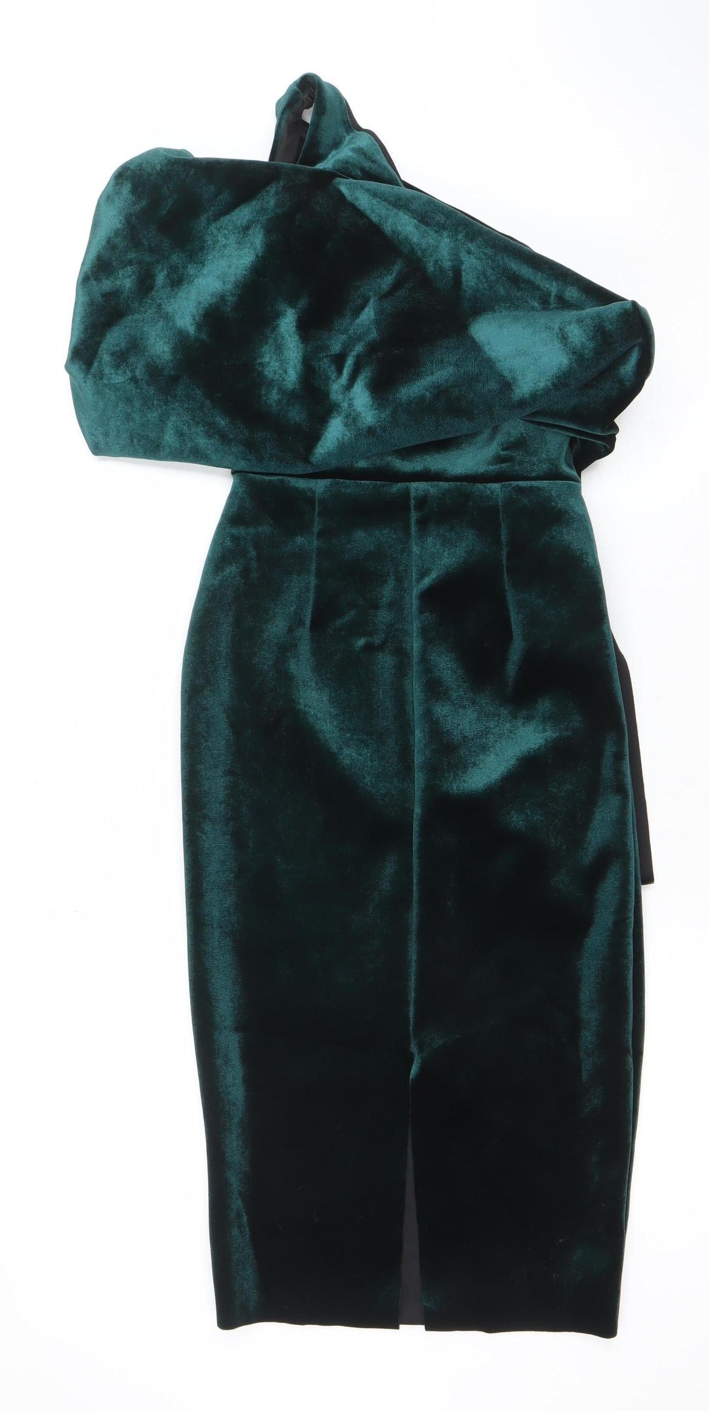 ASOS Women’s Green Velvet Off Shoulder Midi Bodycon Dress Size 10