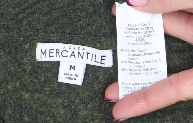 J.Crew Mercantile Women's Green Wool Blend V-Neck Cardigan M