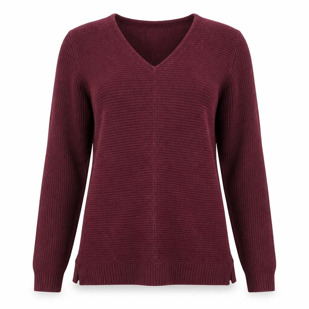 FatFace Women’s Purple Cotton Wool V-Neck Long Sleeve Jumper Size 10