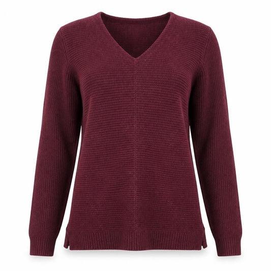 FatFace Women’s Purple Cotton Wool V-Neck Long Sleeve Jumper Size 10