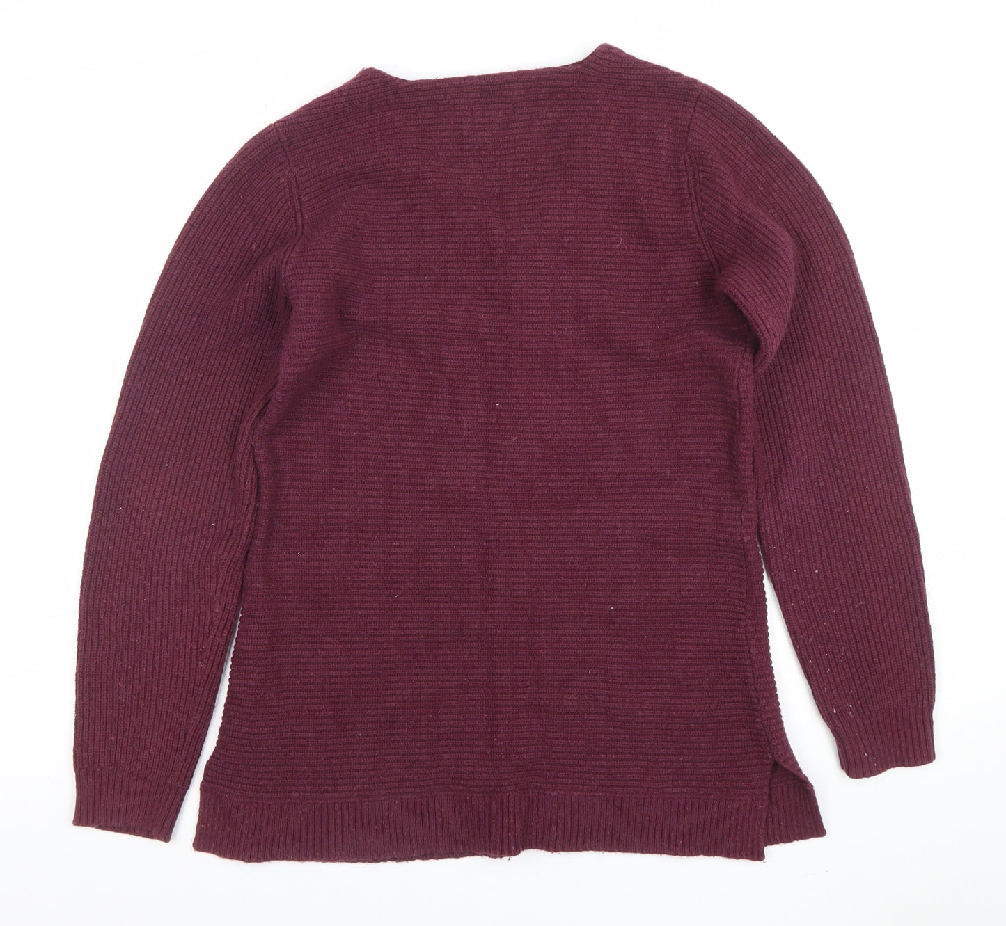 Fat Face Women’s Purple Cotton Wool V-Neck Long Sleeve Jumper Size 10