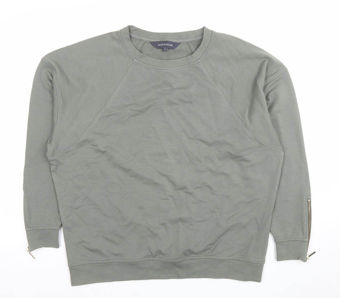 Sosandar Women’s Grey Size 12 Cotton Blend Crew Neck Sweatshirt
