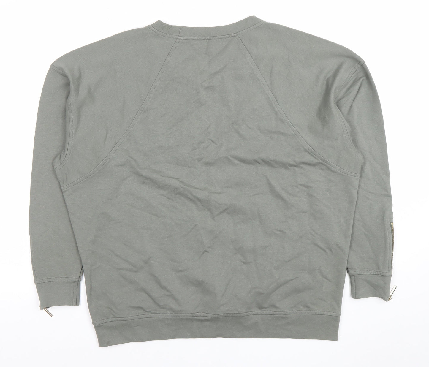 Sosandar Women’s Grey Size 12 Cotton Blend Crew Neck Sweatshirt