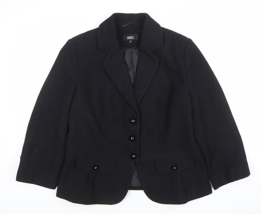 Marks and Spencer Women’s Black Wool Blend Tailored Blazer Size 16