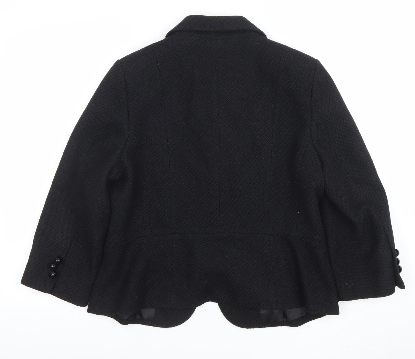 Marks and Spencer Women’s Black Wool Blend Tailored Blazer Size 16