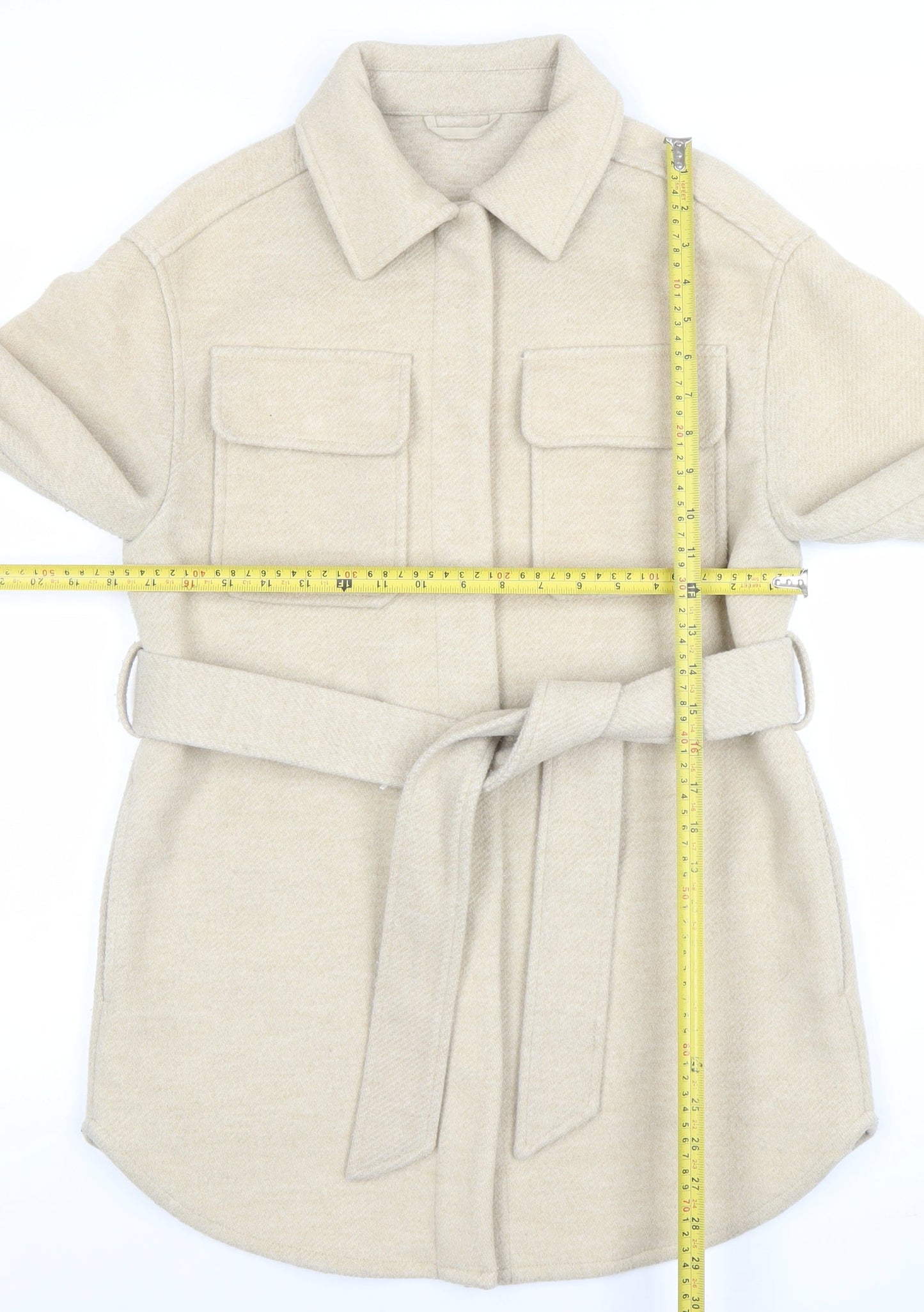 Marks and Spencer Womens Beige Belted Twill Jacket Size 8