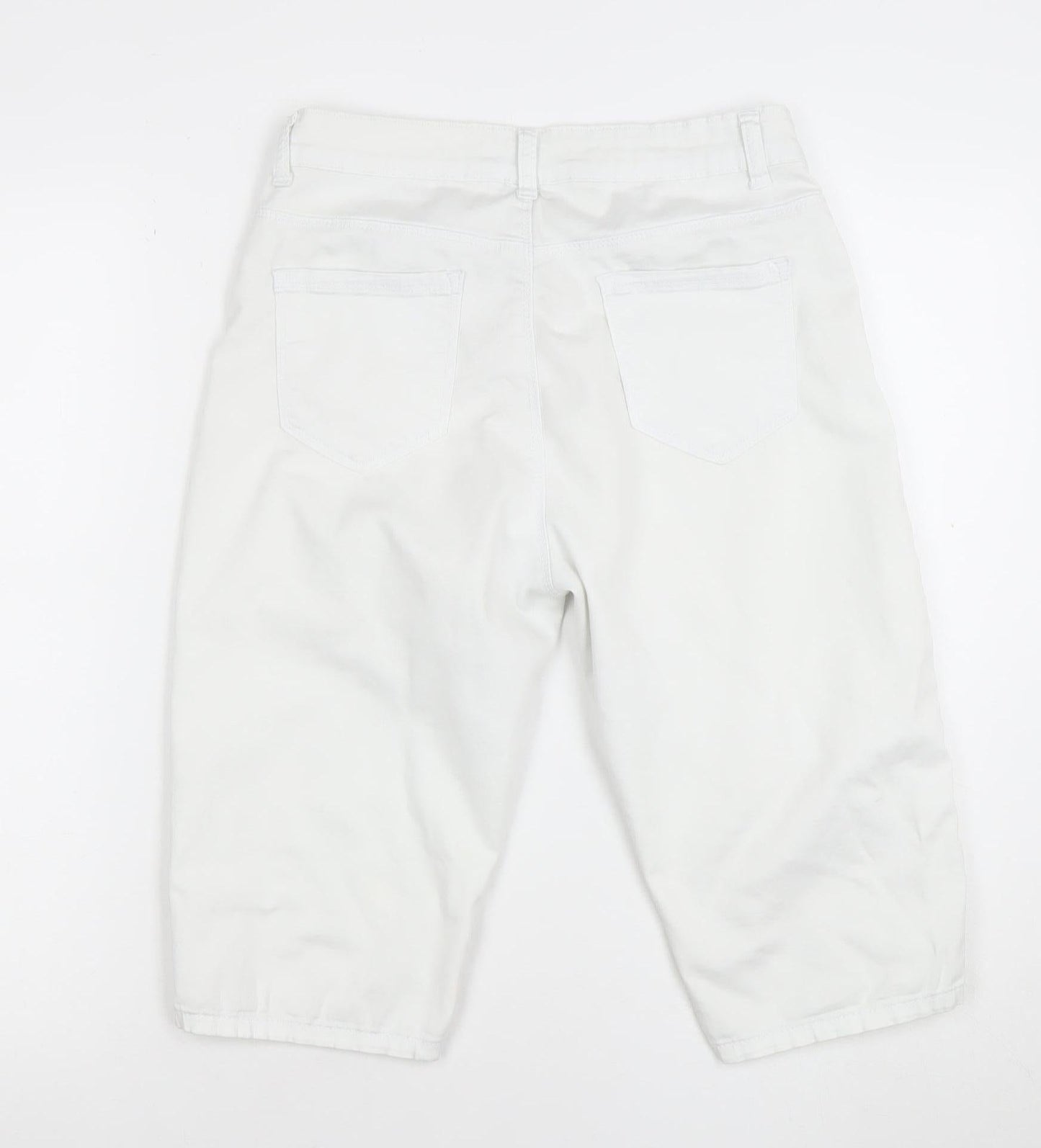 Miss Fanny Women's White Size 10 Bermuda Shorts Cotton Stretch