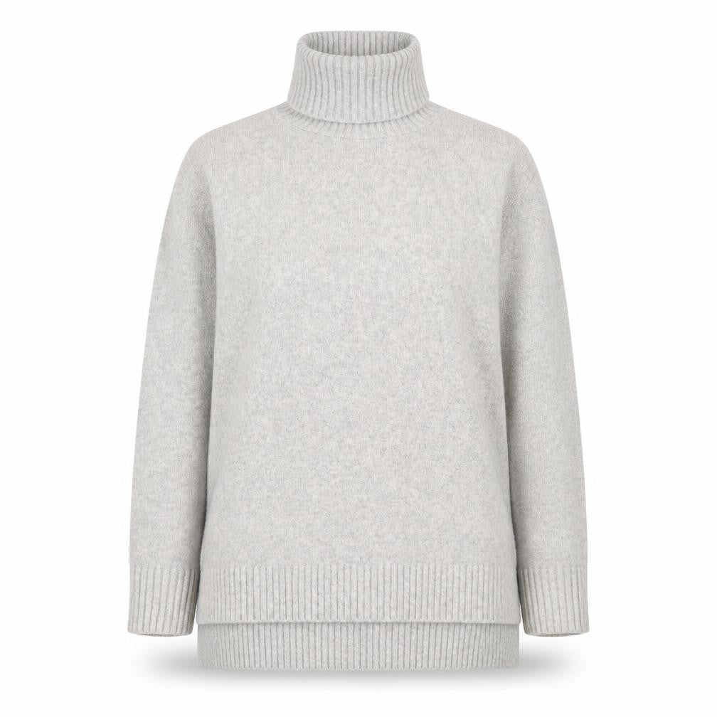 Tommy Jeans Womens Grey Roll Neck Wool Blend Jumper XS