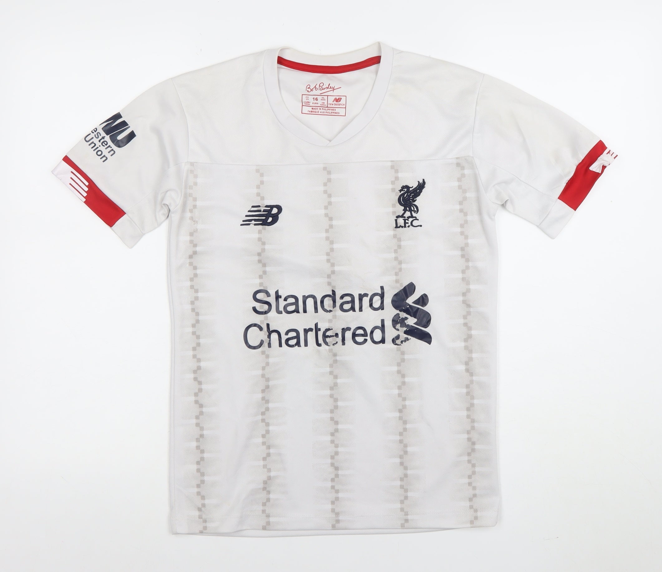 New Balance Boys White Liverpool FC M.Salah 11 Football Jersey Top