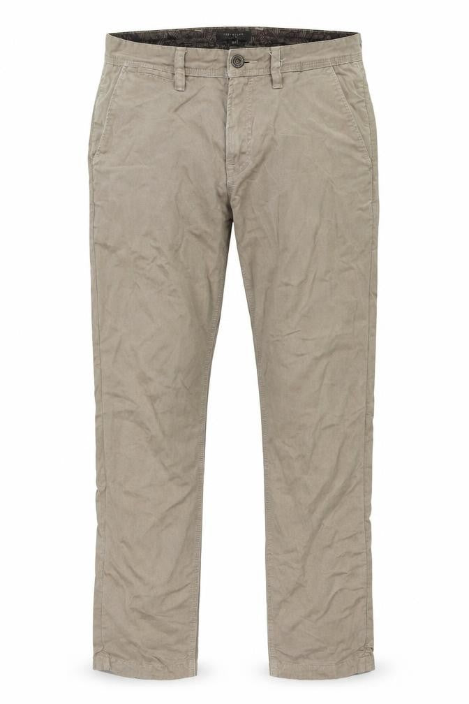 Ted Baker Men's Beige 30R Straight Fit Cotton Jeans