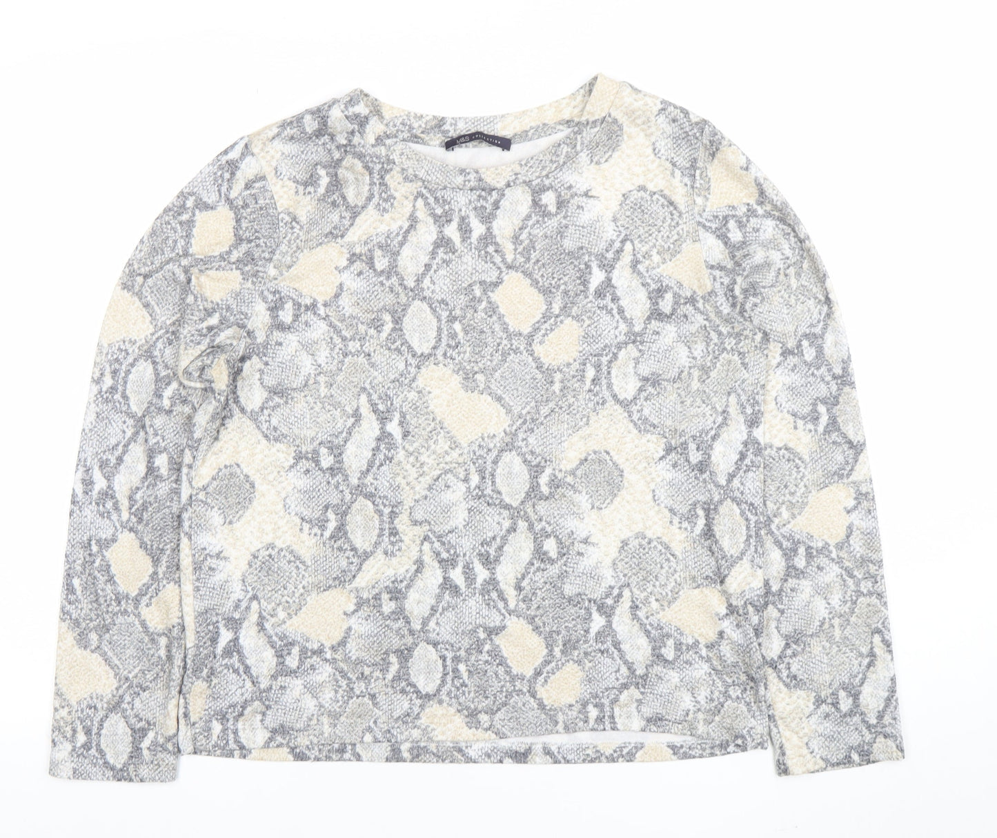 Marks and Spencer Women’s Grey Animal Print Jumper Size 14