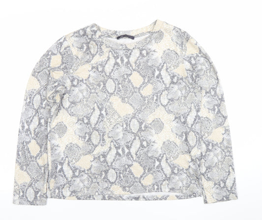 Marks and Spencer Women’s Grey Animal Print Jumper Size 14
