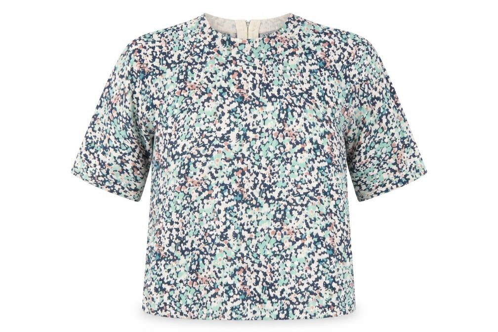 Oasis Women's Multicoloured Short Sleeve Blouse Size S Viscose Blend