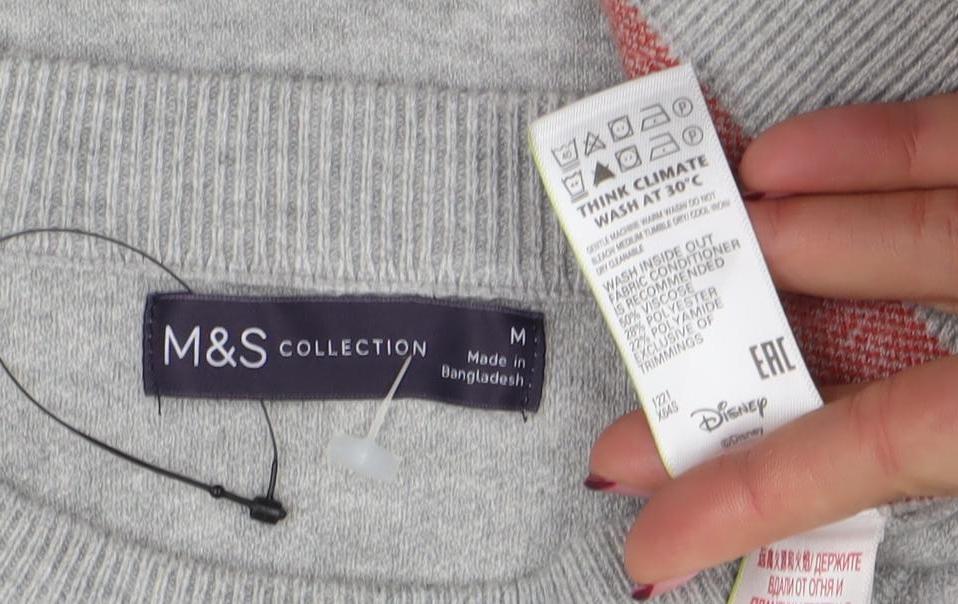 Marks and Spencer Women's Grey Disney Love Jumper M
