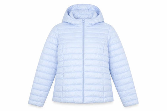 Dunnes Stores Women Blue Hooded Puffer Jacket Size 12