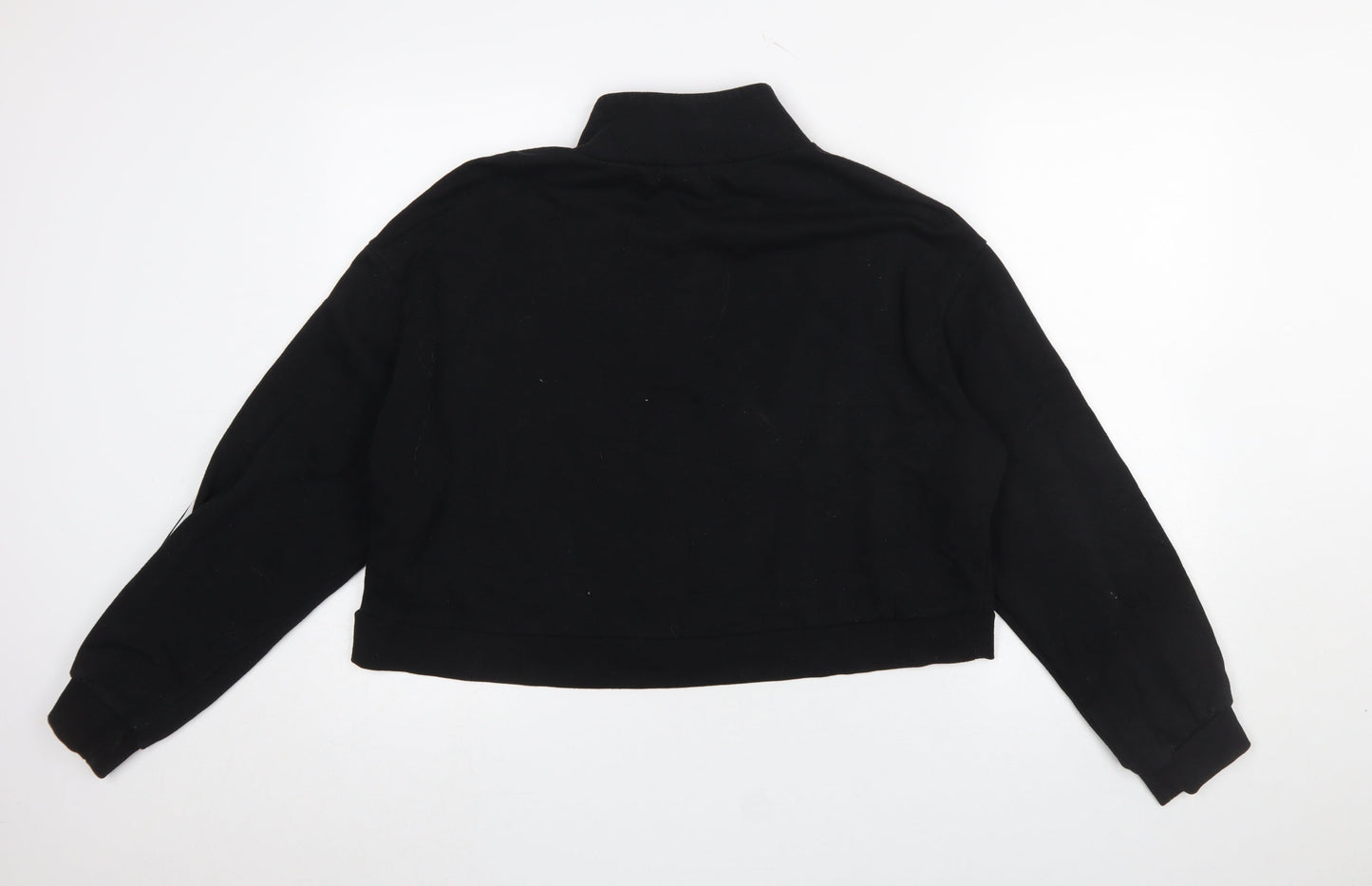H&M Divided NASA Black 1/4 Zip Sweatshirt Women L Cotton Blend