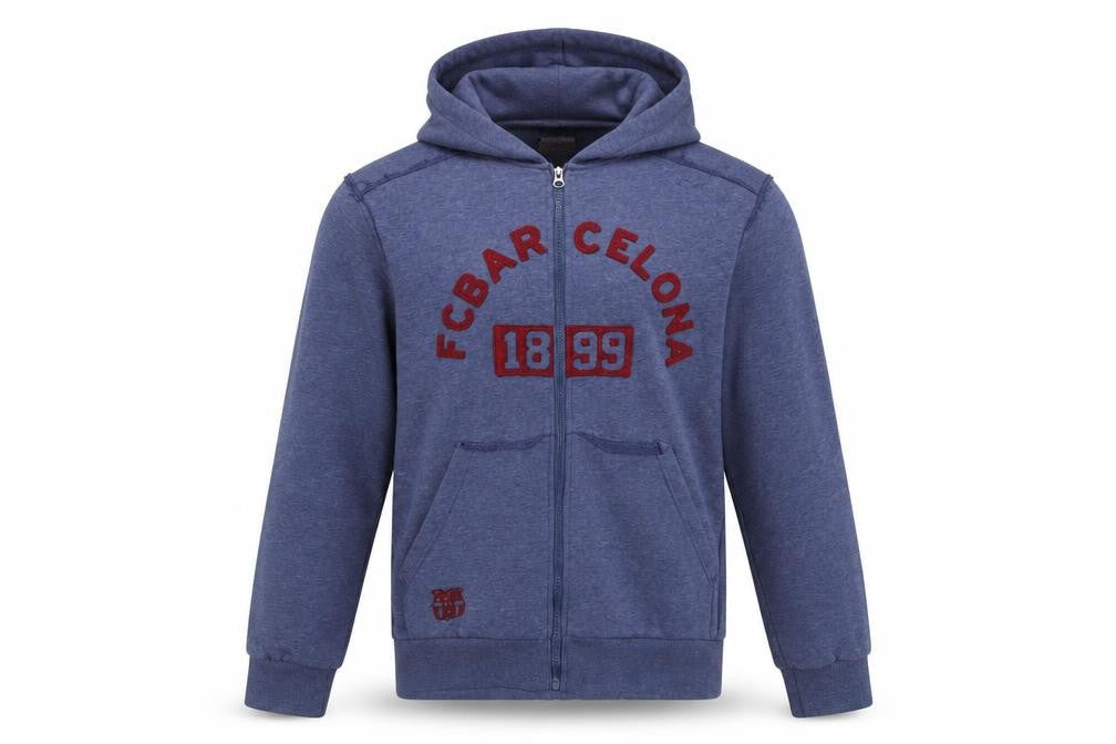 FC Barcelona Men's Blue Full Zip Hoodie Size L Sportswear