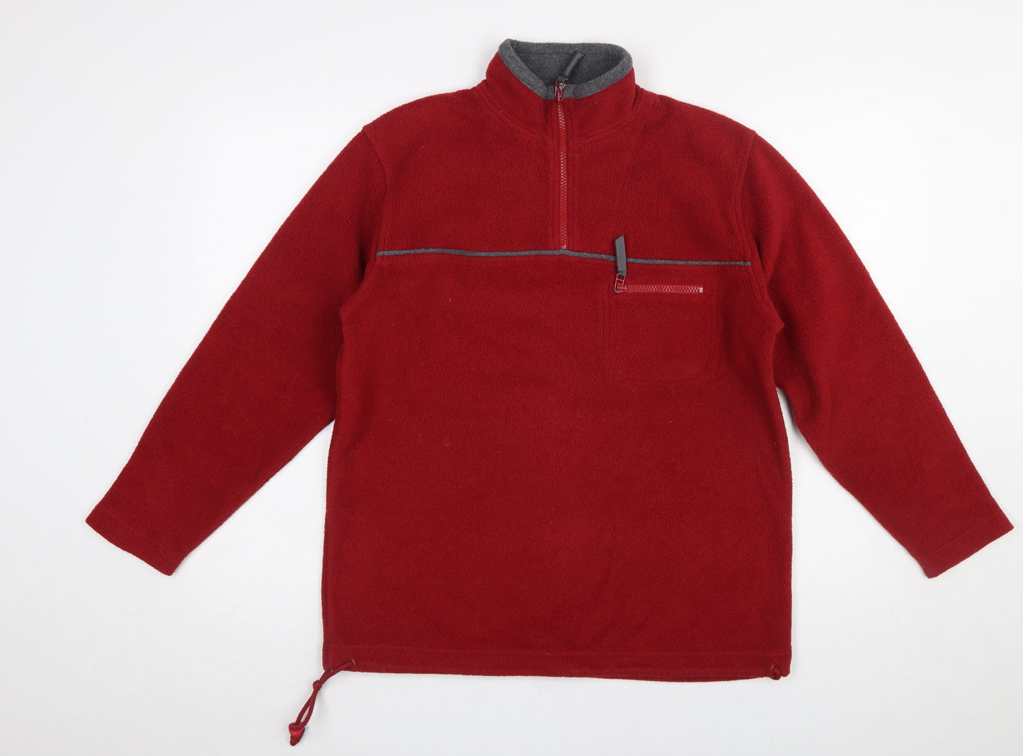 Anne Brooks Petite Red Fleece 1/4 Zip Pullover Sweatshirt UK 10