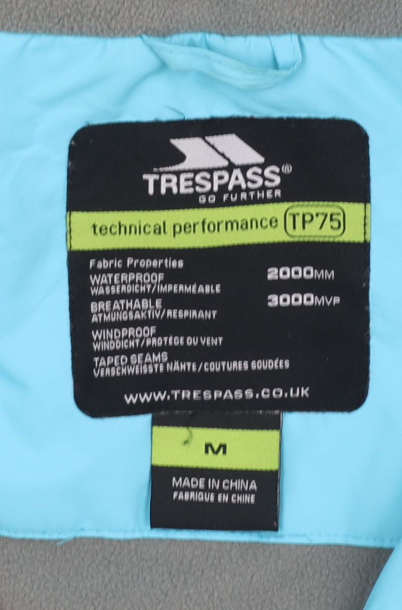 Trespass Women Blue Waterproof Breathable Mid-Length Puffer Jacket Size M