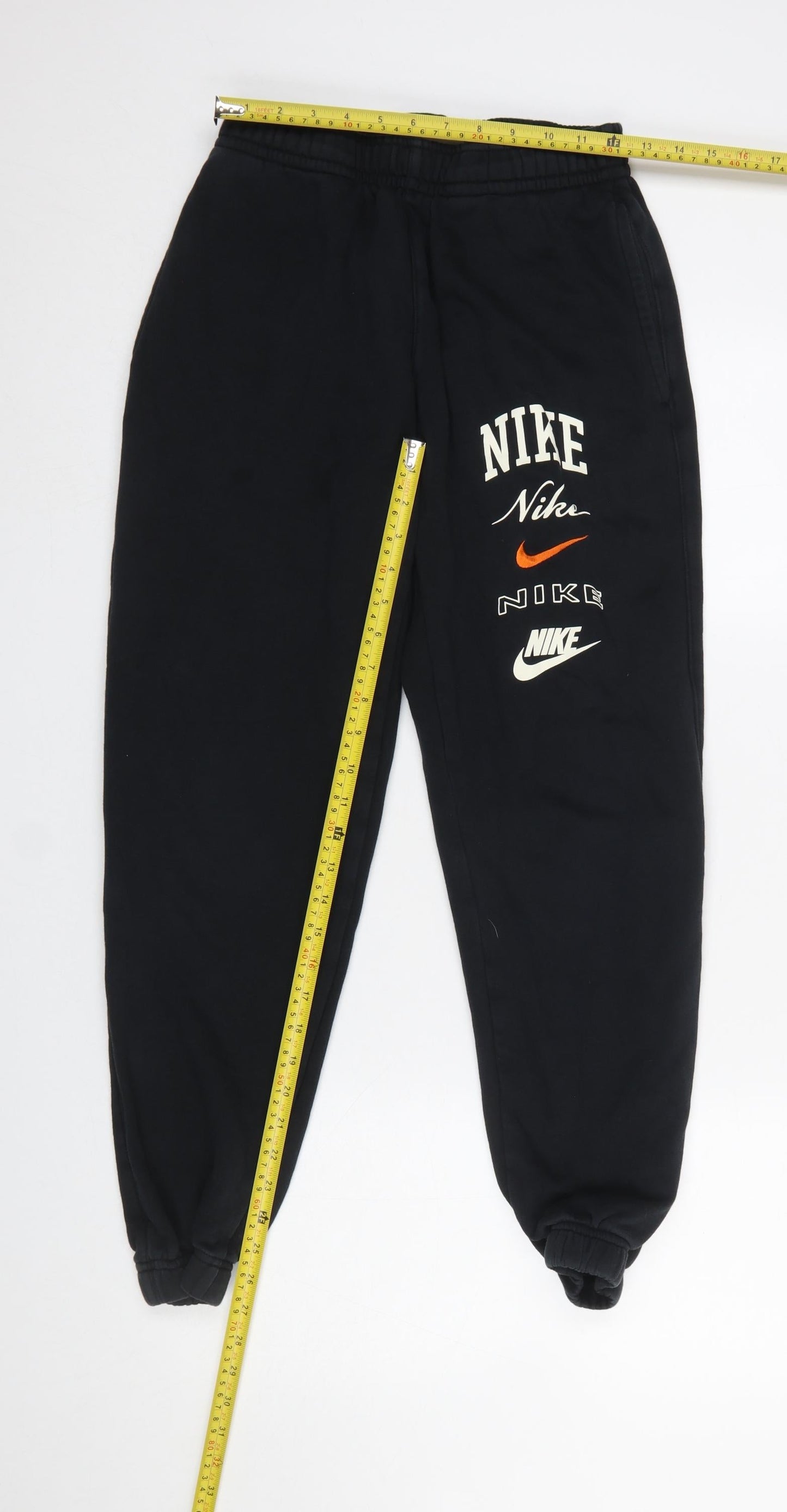 Nike Women Black Jogger Sweatpants S Fleece Casual Trousers