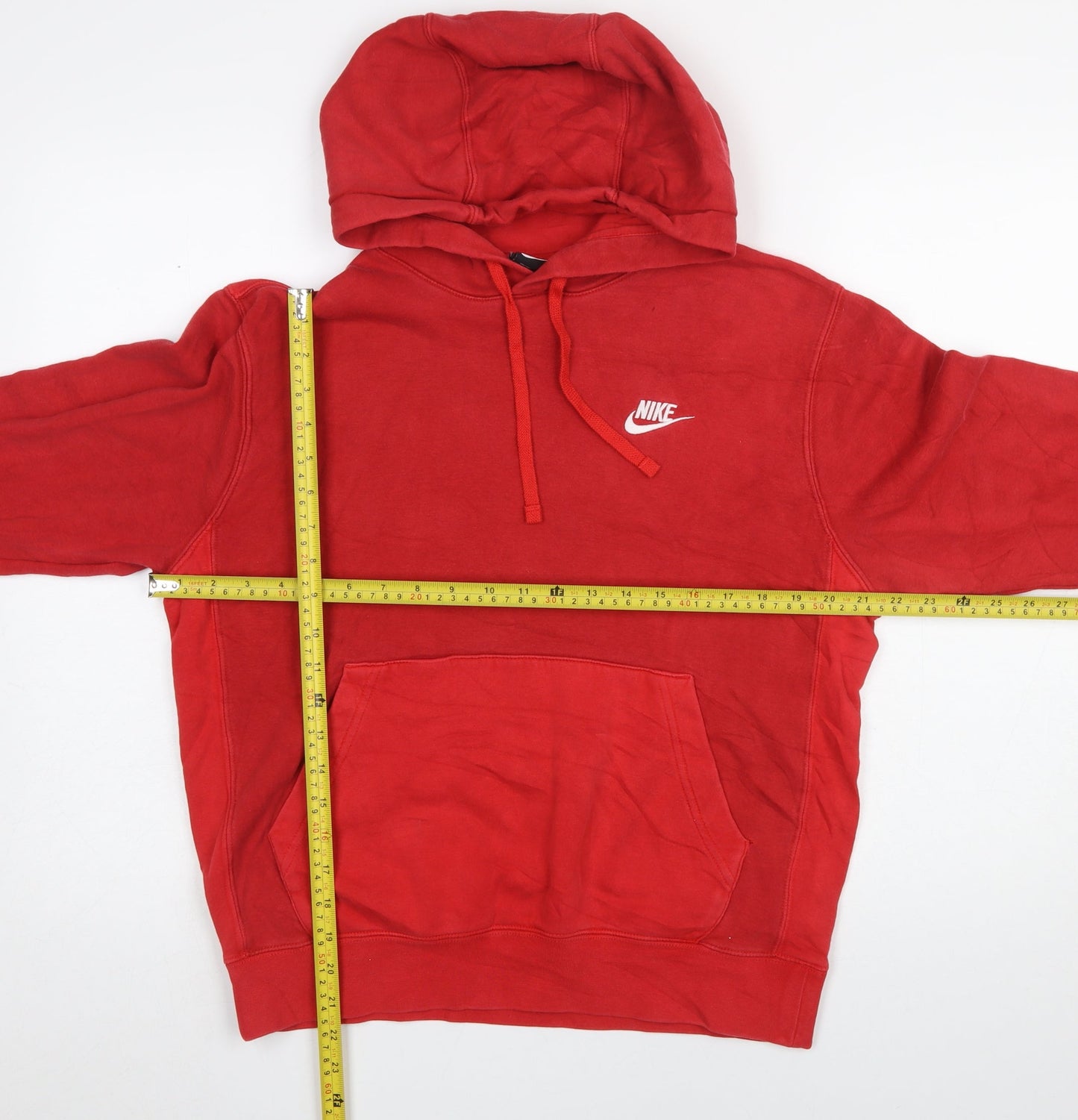 Nike Men's Red Pullover Hoodie Size S Logo Cotton Blend