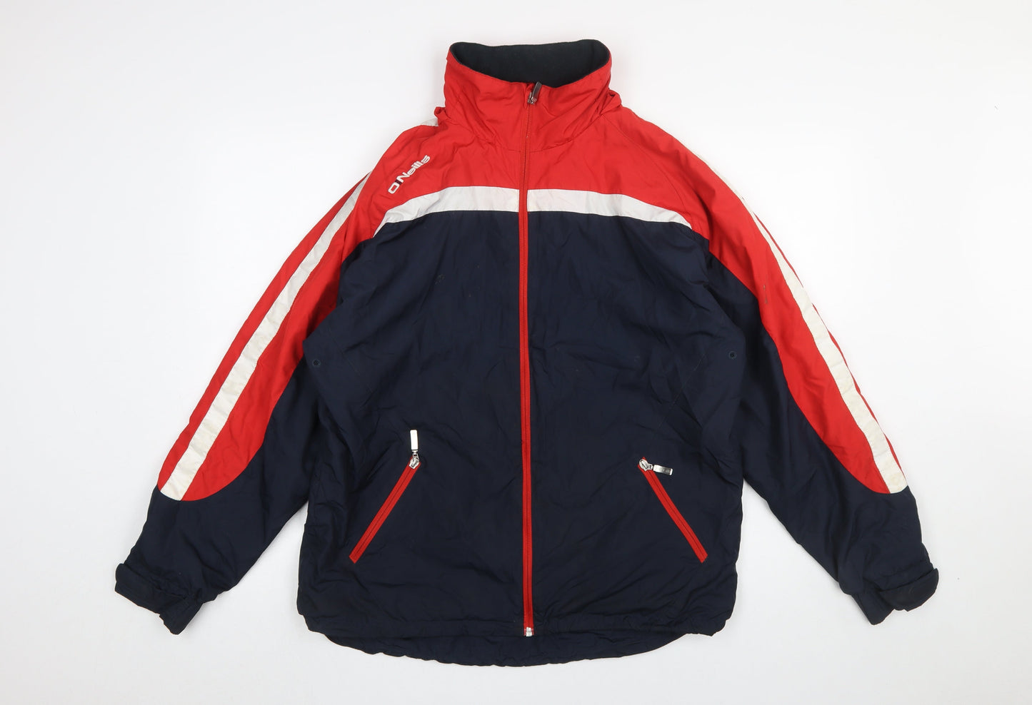 O'Neills Men's Small Navy Red Windbreaker Jacket Water Resistant