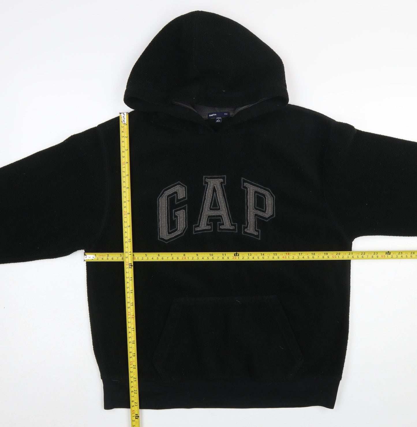 GAP Kids Boys Black Pullover Fleece Hoodie L 10-11 Years Classic Logo